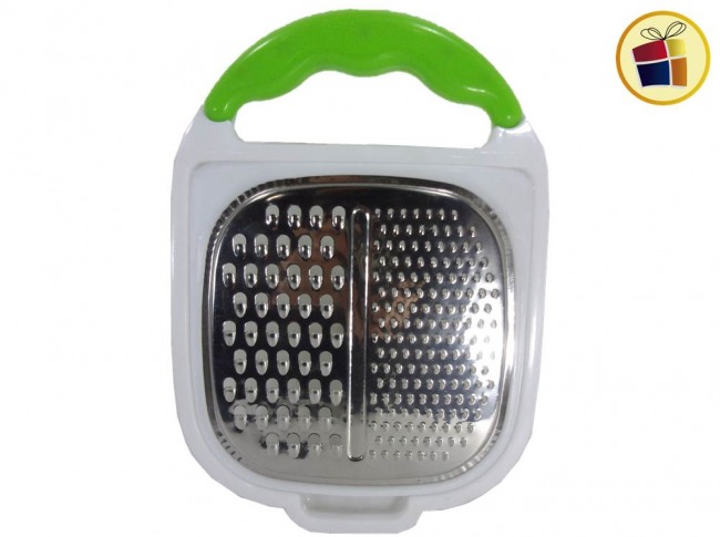 RALLADOR METAL CON BANDEJA PLASTICA 26.5CM  (038392/PP0108/PP0369)