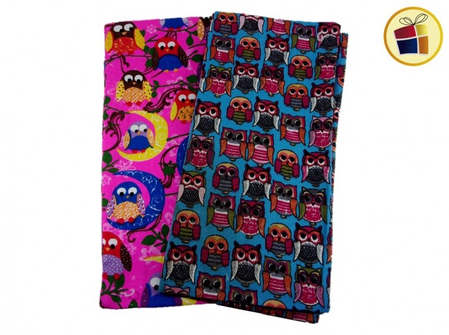 FUNDA PARA ALMOHADON CON CIERRE ESTAMPA BUHO (041187)