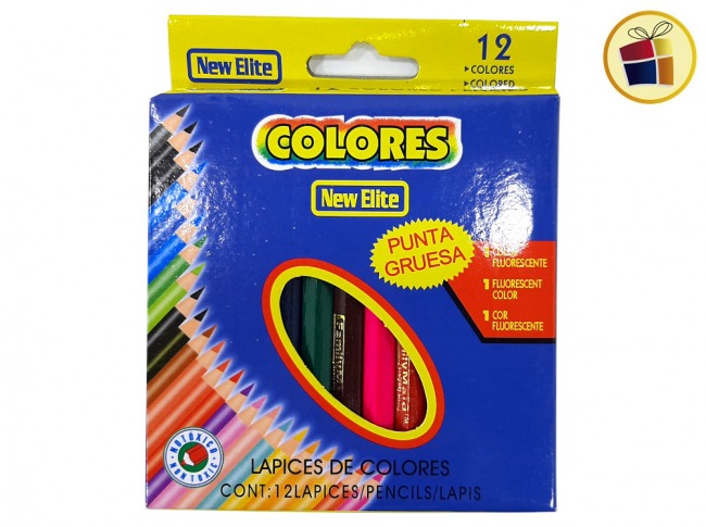 LAPIZ COLOR CORTO X12 NEW ELITE/ECOLE (364895)