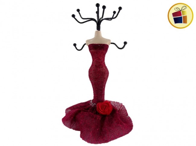 (OFERTA FINAL) PORTA BIJOU CHICO VESTIDO ENCAJE CON FLOR CH (611717)