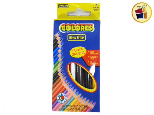 ### LAPIZ COLOR CORTO X 6 NEW ELITE EL RENACER (IL0006/012576)
