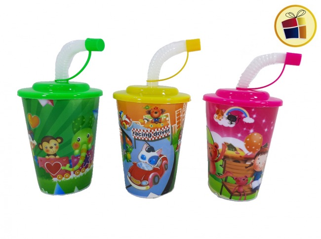 VASO INFANTIL PERSONAJE CON SORBETE 9.5CM (XG-815/497429) POKA