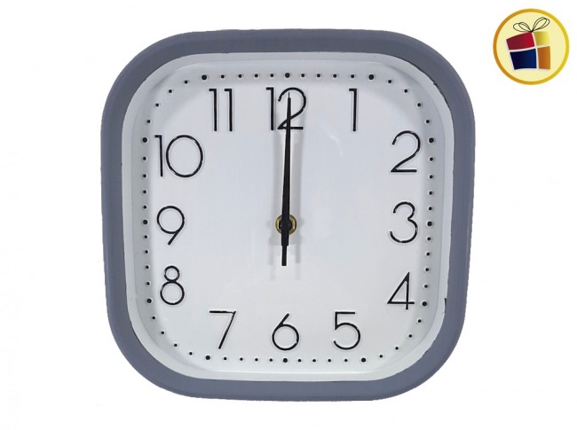 RELOJ PARED CUADRADO 23CM NUMEROS EN RELIEVE BARCEL (456410/D505)