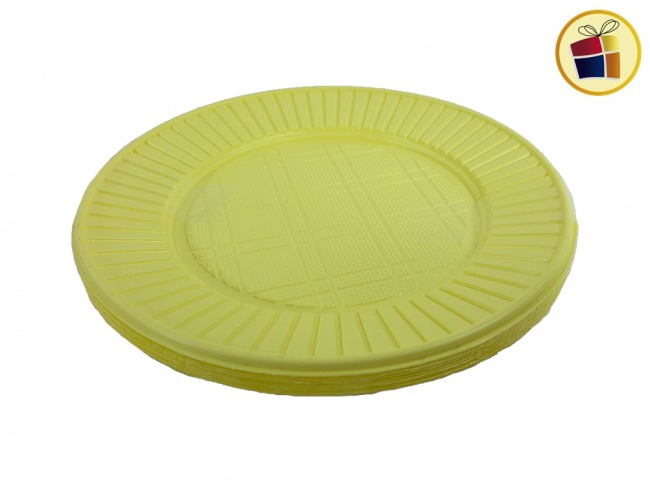 (P.G.R.C1.C2.F.B.RCIA)PLATO 17 AMARILLO PASTEL X10 CHICO (27282) PLASTICO SAN ANDRES