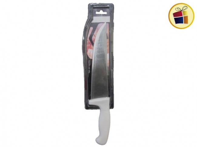 CUCHILLO DE COCINA MANGO BLANCO 8" EN BLISTER 33CM (067198/DD10640/106408)