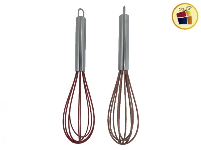 BATIDOR CON SILICONA 26CM MANGO ACERO CALPRO (DL3839/107610)