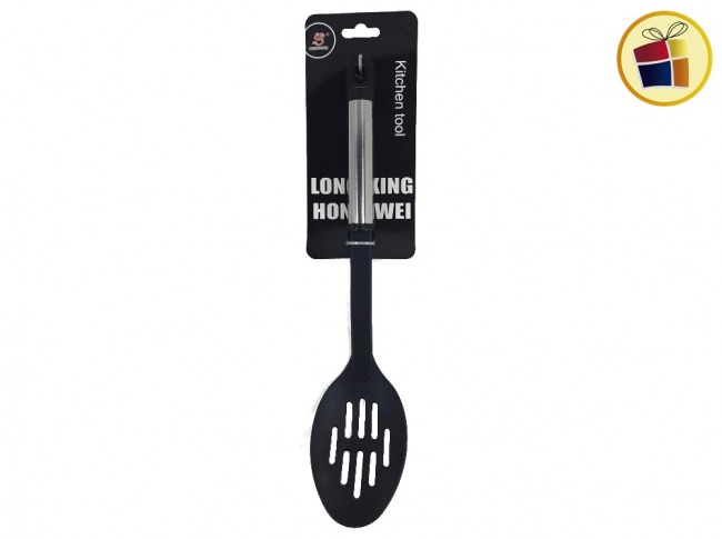 CUCHARA CALADA NYLON MANGO ACERO 31.5CM (DL4007/107665)