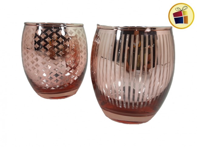 PORTA VELA VIDRIO ESTAMPADO 9CM NAGUS (YY0644/141751)