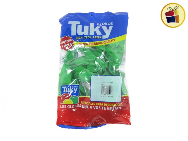 (P.VA.)GLOBO TUKY VERDE 12" X25UND (40066) DERPOL TUKY