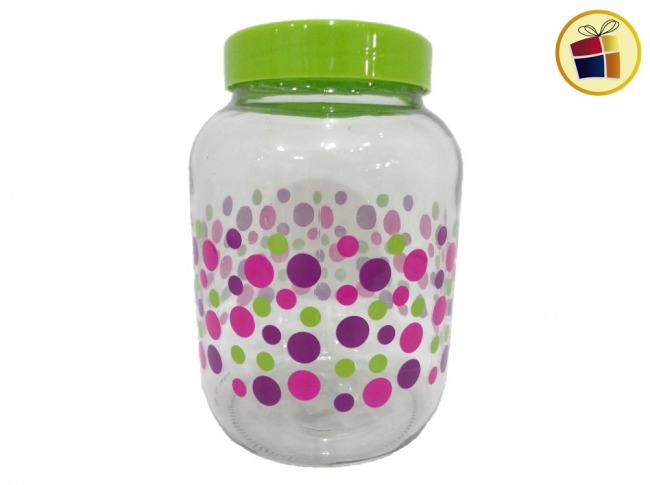 FRASCO DE VIDRIO 3000CC LUNARES TAPA PLASTICA DAYS (004410/OAN83-OXS2)