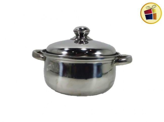 CACEROLA DE ACERO C/ TAPA DE ACERO 20X19CM (868070)