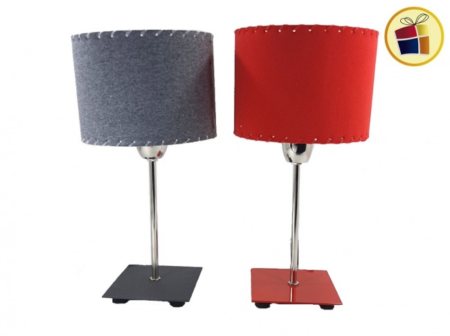 VELADOR BASE CUADRADA 12X12CM  PANTALLA CILINDRICA SEITO (V-106/155972)