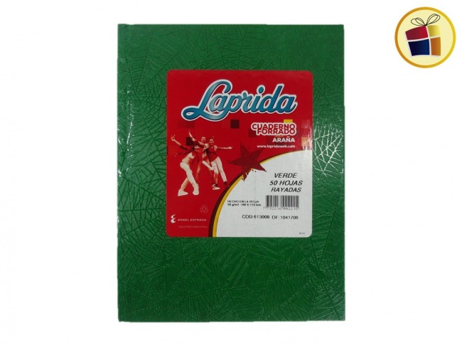 CUADERNO X50 HJS RAYADAS T/C ARAÑA VERDE LAPRIDA (002215)
