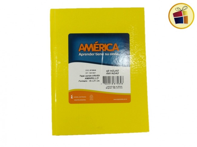 CUADERNO AMERICA X42HJS T/CARTON AMARILLO (675648/675649)
