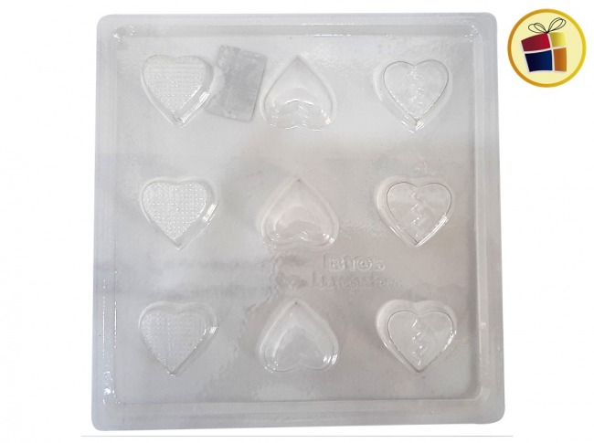 MOLDE PLACA BOMBONES CORAZONCITO X1 (00B105/88483) TRIGGER PACK