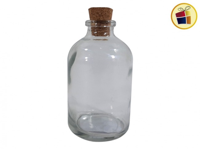 SOUVENIR FRASCO VIDRIO CON TAPA CORCHO 50ML (30809) MEGAENVASES