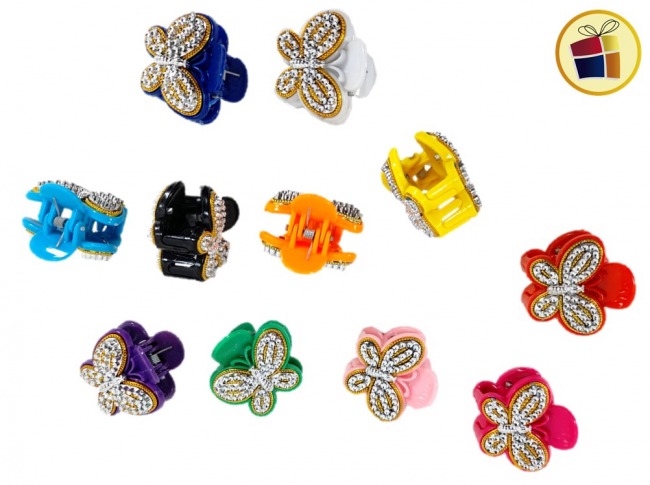 (PROMO X3) BROCHE X1 MARIPOSA COLOR CON STRAS (CV) (359025)