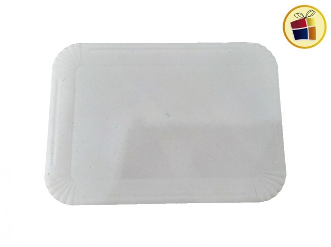 BANDEJA CARTON 18X26CM N°8 RECTANGULAR BLANCA (6132/27644) CIFIVE 