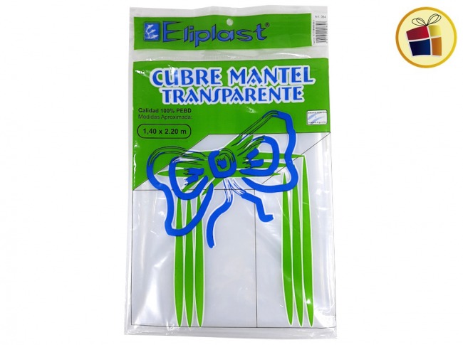 CUBRE MANTEL RECTANGULAR TRANSPARENTE 1.40X2.20MTS ELIPLAST (084/000842)