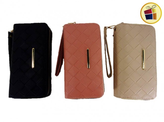 BILLETERA PARA DAMA ROMBOS DOBLE CIERRE (35418/47-6-2)