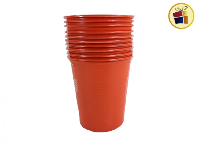 (P.R.G.C1.C2.F.B.RCIA)VASO GASEOSA NARANJA 180 CC X10 (47346) PLASTICO SAN ANDRES 