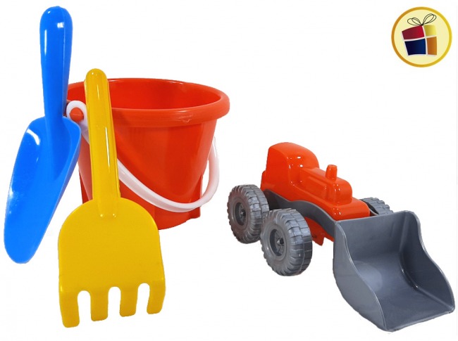 BALDE DE PLAYA + RASTRILLO + PALA Y TRACTOR EN BOLSA JNG (501402/012146)