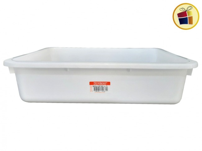 BATEA CONTENEDOR RECTANGULAR 14LTS HERALDPLAST 47.5 X 33.5 CM (B081/190811)