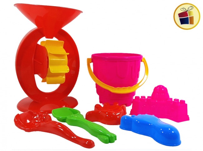 SET PLAYA MOLINO+BALDE+3 MOLDES+2 PALAS EN RED IDEAS (32Y/530324)