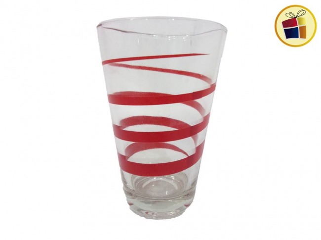 VASO DE VIDRIO TANGO ESPIRAL  ROJO 400CC DURAX (411193)