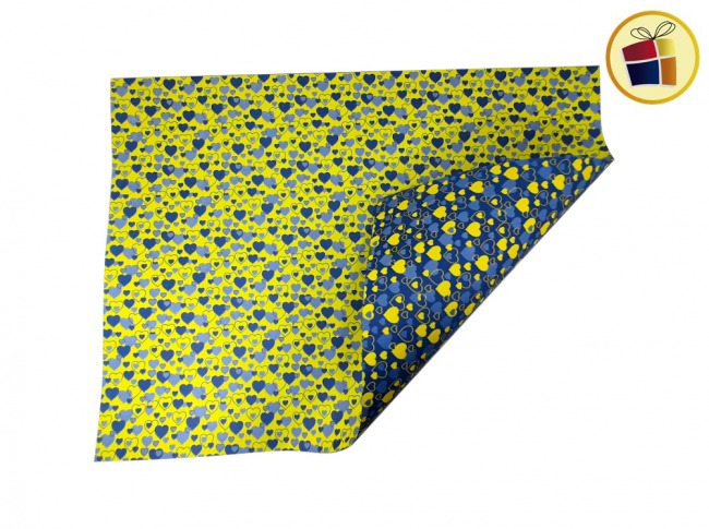 CARTULINA FANTASIA CORAZONES AZUL AMARILLO (ALFA) (042280)