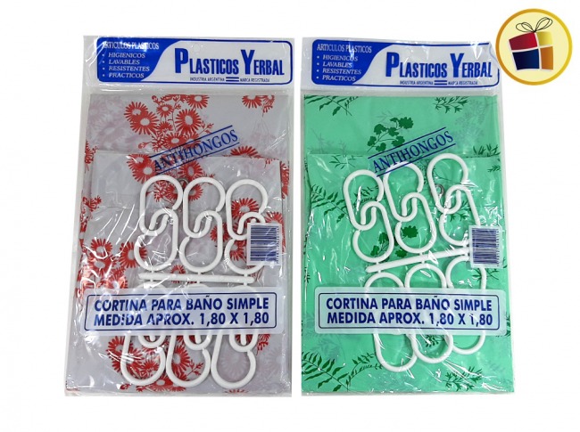 CORTINA PARA BAÑO SIMPLE 180X180CM ESTAMPADA PERKUL (450114/2240)