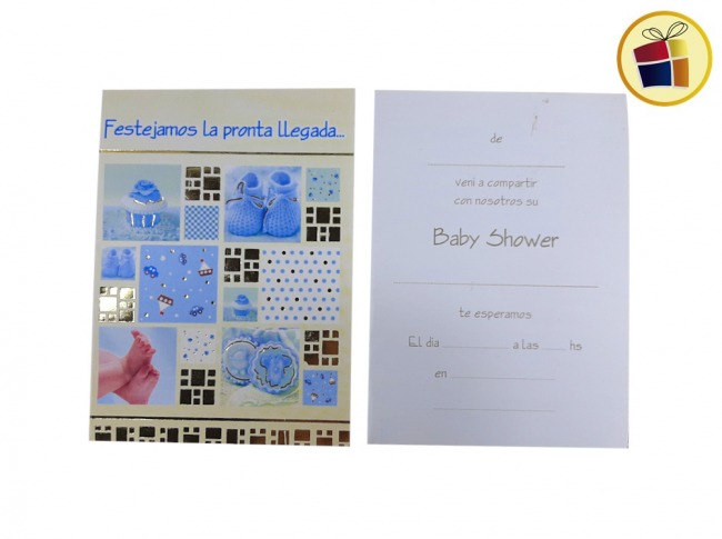 INVITACION BABY SHOWER VARON X10 (11009/54635) GOLD MUNDO