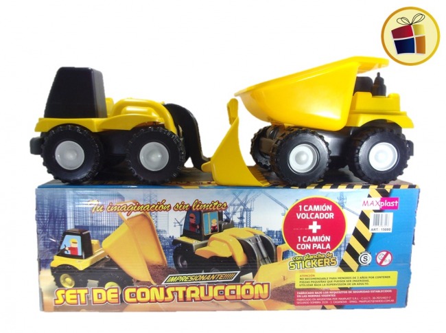 SET CONSTRUCTOR (VOLCADOR+CAMION PALA) EN CAJA MAXPLAST (15080/967023)