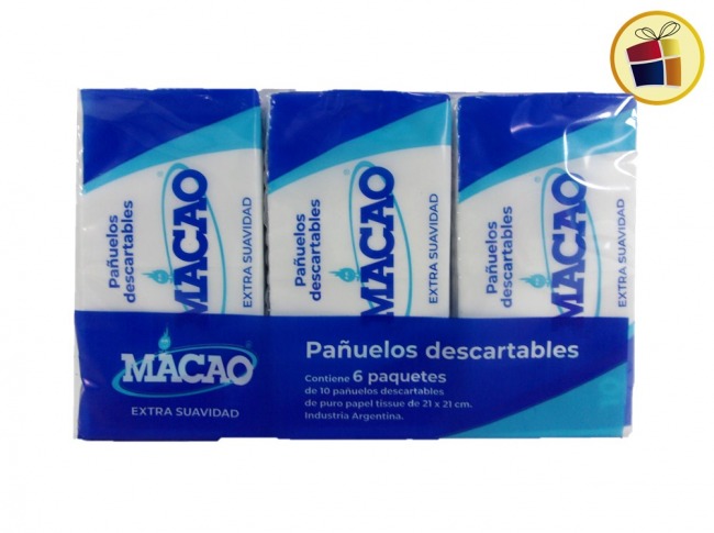 ### PAÑUELO DESCARTABLE X6 MACAO (000296/230735)
