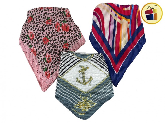 PAÑUELO PARA DAMA PLISADO ESTAMPADO (92878)