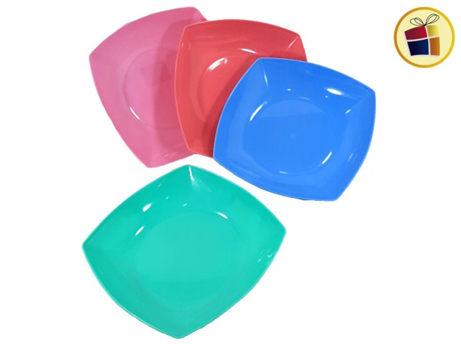 PLATO PLASTICO CUADRADO HONDO 20X20 PLASTICOS POO (141/621253)