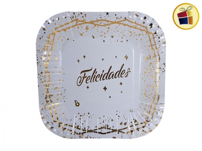 PLATO X8 STAMPA BLANCO FELICIDADES  (SFB501/03087) OTERO