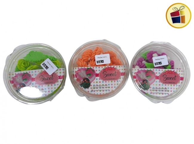 ADORNO PARA TORTAS Y CUPCAKES EN ACETATO (42152) SWEET FLOWERS