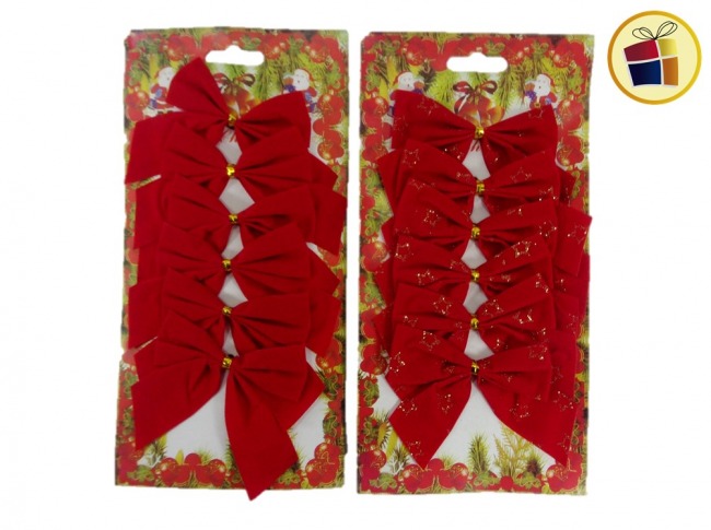 MOÑO TELA BRILLO NAVIDEÑO  X6 7 CM FLUSS (MD00001510/070128) 