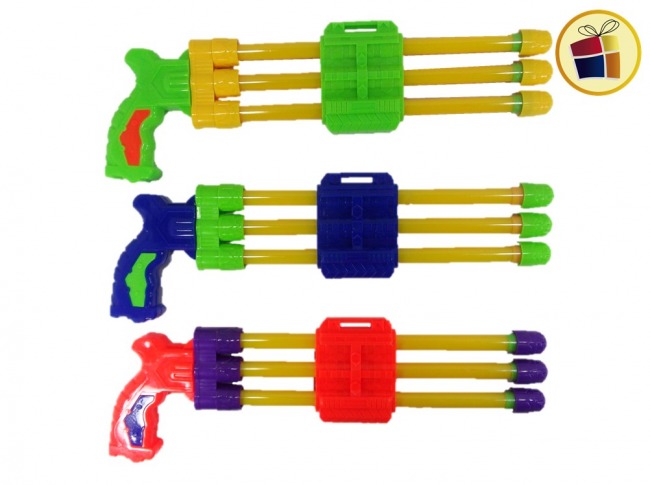 PISTOLA LANZA AGUA 3 CAÑONES 40CM BERKMA (SD22229/222299)