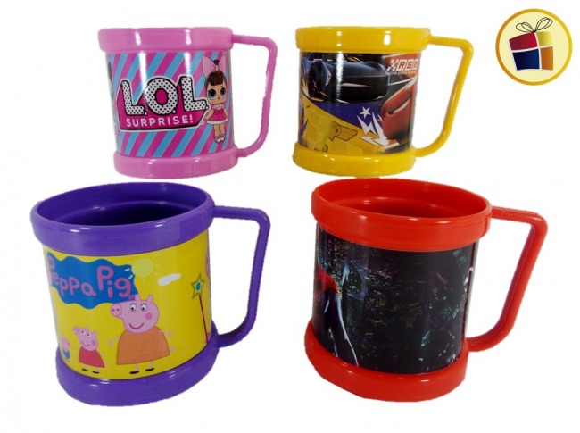 TAZA PLASTICA PERSONAJES SURTIDOS 9CM DEL GUERCIO (201305) 