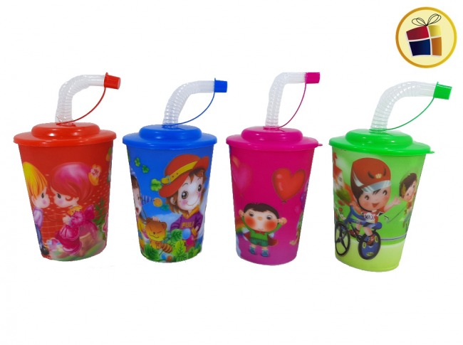 VASO PLASTICO 3D CON SORBETE MEDIANO 10,5CM (167276/D80468/9804)