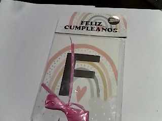 (P.ST.C1.C2.F.B.RCIA.VA.)BANDERIN FELIZ CUMPLE ARCO IRIS NORDICO NENA X1 (03348-88/06934) GOLD MUNDO 