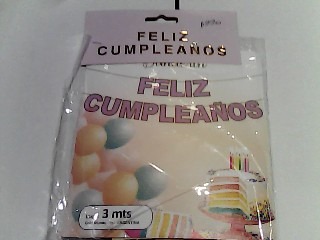 (P.ST.C1.C2.F.B.RCIA.VA.)BANDERIN FELIZ CUMPLE LILA X1 (03348-48/05432) GOLD MUNDO 